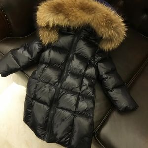 Down Coat Children Downjacket Baby Girl's Long Slim Down Coat Real Natural Raccoon Fur Collar -30 Degrees 231123