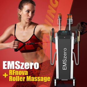 Professional roller massage EMSzero 2 in 1 EMS muscle sculpting machine Muscle Stimulator 4 handles with RF 13 TESLA body shaping weight loss salon use device