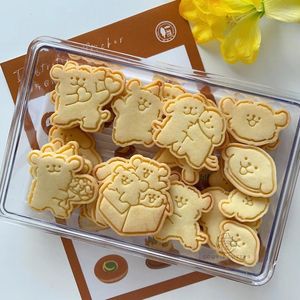 Ferramentas de cozimento bonito urso fondant bolo molde biscoito êmbolo cortadores para crianças sugarcraft decoração gadgets cozinha