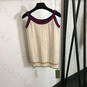 Loose Hollow Knit Vest Women Fashion Sexy Camisole Thin Breathable Knitwear Classic Argyle Waistcoat