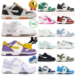 Fuori dall'ufficio Low Top Offs OOO Luxury Donna Uomo Bianco Skateboard Casual Sport all'aria aperta Low Tops Blu chiaro Blu navy Viola Mocassini con plateau Vintage Flat Trainer 36-45