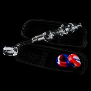 Headshop214 CSYC NC025 Glass Bongs Spill-Proof Smoking Pipes Bag Set 510 Quartz Ceramic Tip Quartz Banger Nail 45/90 Degree Dabber Tool Jar Case Dab Rig Bubbler Pipe