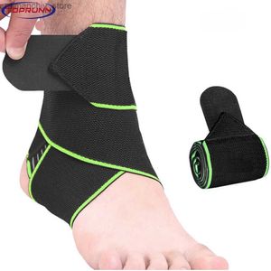 Ankelstöd Toprunn 1pcs Professional Sports Ank Strain Wraps Bandage Elastic Ank Support Brace Protector för fitness som kör Q231124