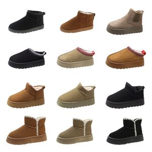 2023 Women Australia Snow Boo ultra mini platforma designerska buty Tazz Taszan Winter Suede Wełniane buty ciepłe puszyste kostki buty zimowe kobiety