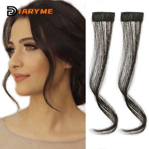 Bangs Synthesis Bangs Hårförlängningar Curly Clip-On Hair Front Side Long Wavy Bangs With Clip Invisible Fringe Fake Hair Hairpiece 231123