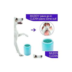 Toelettatura per cani Pulitore per zampe Portatile Pet Lavapiedi Spazzola per pulizia Tazza Gatti Cani Piedi morbidi per forniture fangose Consegna di goccia Giardino domestico Dhdz3