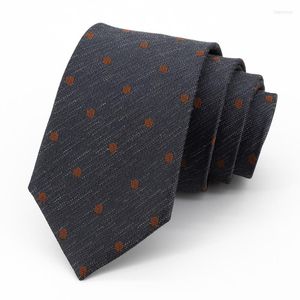Bow Ties High Quality 7CM Grey Dot Tie For Men Brand Fashion Business Work Necktie Men's Gift