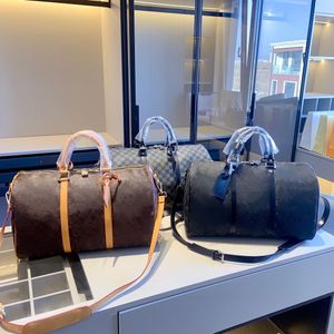Designer Bags Mens Duffel Bags Brown Letter KEEPALL 40 45 Handbags Luxury Brand Plaid Shoulder Bags Luggage Totes Airport Travel Bag Womens Gym Bag Fitness Bags Totes