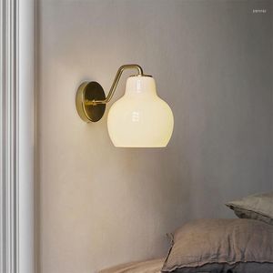 Wall Lamp Nordic Living Room Background Staircase Bedroom Bed Light Luxury French Retro Cream Wind Gourd Modeling