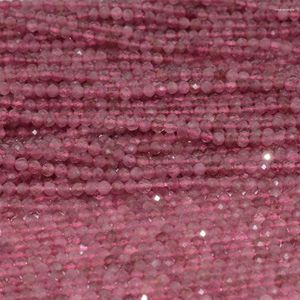 Pietre preziose sciolte Perline rotonde sfaccettate di tormalina rosa naturale da 3 mm