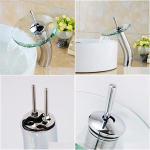 Bathroom Sink Faucets Waterfall Faucet Chrome High Glass Mixer Tap Finish Basin Drop Delivery Home Garden Showers Accs Otqec