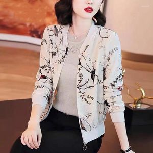 Women's Jackets Print Velvet Baseball For Women 2023 Fashion Korean Autumn Bomber Jacket Coats Long Sleeve Office Female Outwear