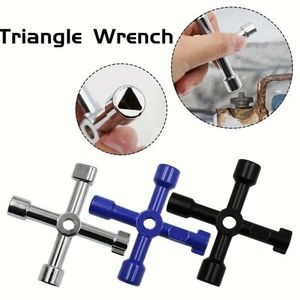 New Multi-Functional 4 Way Universal Cross Triangle Wrench Elevator Train Door Water Meter Valve Square Hole Key Elevator Cabine