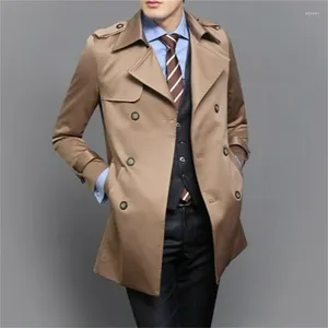 Men's Trench Coats Black Blue Khaki S - 9XL Spring Autumn Mens Coat Men Business Casual Fashion Double-breasted Youth Jacket