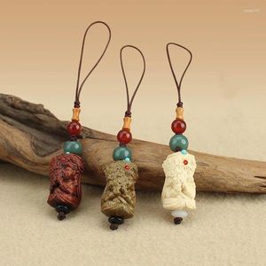 Keychains Tibetan Buddha Pendant Keychain Keyring Buddhist Mantra Sign Yoga Charm Zakiram Car Key Chain Nepal Sandalwood Ethnic Jewelry