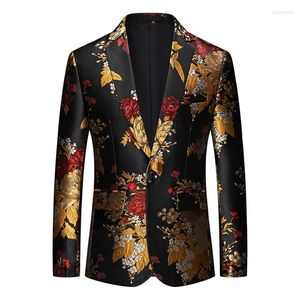 Garnitury męskie kwiatowe Jacquard High-end Blazers for Men Business Casual Slim Fit Quality Soft Fitffort Suit dżentelmen Ternno Masculino