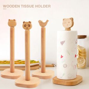 Toilet Paper Holders Cute Animal Paper Towel Holder Paper Roll Holder Wooden Towel Roll Stand Organizer for Countertop Kitchen Living Room Home Decor 231124