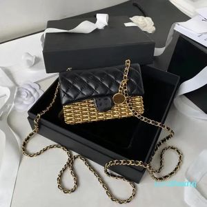2023-Top Designer Luxury Leather Women's Bag Classic 23C Metal Mini Shoulder Crossbody Vintage Fat Collector Collection Brand Color Blocking Gold Coin