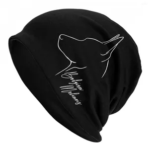 Berets Casual Belga Malinois Dog Bonnet Knit Chapéu Merch Outono Inverno Quente Pastor Skullies para Homem