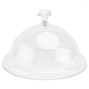 Servis uppsättningar genomskinligt dammtäcke kupol kaka pan glas stativ skärm täcker akrylpicknick