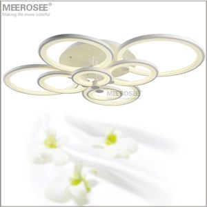 Modern LED Chandelier Light Fixture White Acrylic 90-260V 4000K LED Ring Ceiling Lamp for Living room Flush Mounted Lamparas de te227G