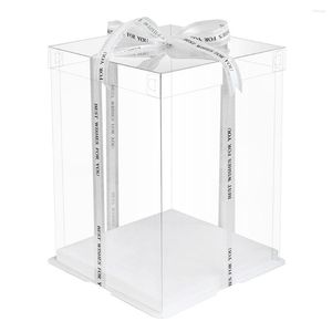 Present Wrap Boxes Box Clear Clear Acrylic Packaging Bakery Donut Dessert Macaron Pie Play Containrar Lagring Bak Kuber Transparent