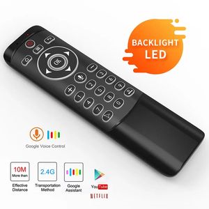 MT1 Backlit Voice Remote Control Gyro Wireless Air Mouse 2.4G for Android Tv Box