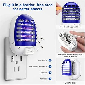 2pcs Repelente de insetos elétrico - Lâmpada assassina de mosquitos interna e Bug Zapper para casa - Solução eficaz de controle de pragas