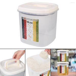 Garrafas de armazenamento 5 kg de 5 kg de insetos à prova de umidade à prova de animais de estimação da loja de alimentos para cães selados Rice Bucket Cereals Kitchen