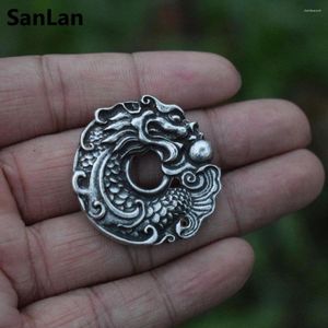 Kedjor Sanlan kinesisk tradition talisman smycken karp av draken hänge halsband