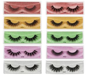 15mm 3D Mink Lashes Bright Eyes False Eyelashes Long Thick 100 Handmade Eyelash Beauty Muitlple Color Packaging Box with Mascara 4529454