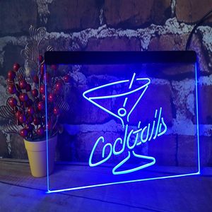 Cocktails Rum Wine Lounge Beer Bar Club 3D Sinais LED NEON Light Sign Decor Home Crafts288E