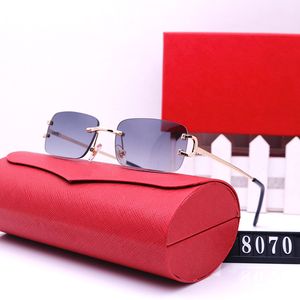 Tasarımcı Kadın Sunglass Erkek Lüks Polarize Güneş Gözlükleri Erkek Moda Kare Lens Çerçevesiz Gözlük Açık Spor Plaj Sürücüsü UV400 2301091QS