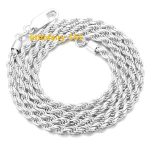 Ready to Ship Hot Sale 925 Silver 3.0mm Rope Chain with ThicK Gold Plated Cuban Link Chain for Men