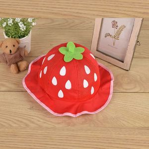 Girls Hat Fashion Bucket Hats Cute Mesh Sun Cap Dot Infant Caps Strawberry Toddler Beanies Summer Baby Clothing BP52 P230424