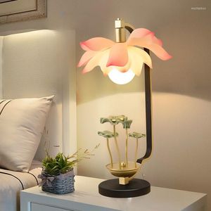 Tischlampen Moderne Persönlichkeit Grüne Keramik Lotusblatt Lampe Dekoration Wohnzimmer Schlafzimmer Nachttisch Kunst Blume