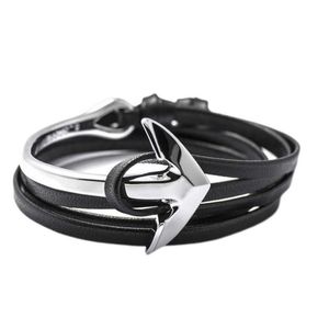 Charme pulseiras liga âncora charme pulseiras para mulheres homens mtilayer pulseira de couro moda jóias gota entrega jóias pulseiras dhwkm