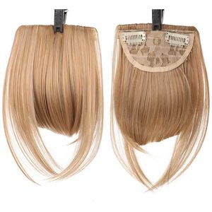 Frangia MANWEI Frangia sintetica Resistente al calore Posticci Capelli Donna Naturale Breve Nero Marrone Frangia Clip per capelli per estensioni 231123