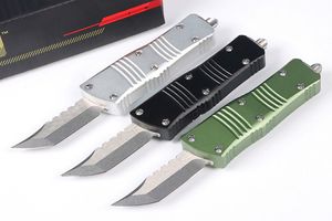 High Quality High End Small MT UT AUTO Tactical Knife D2 Satin Hell Blade CNC 6061-T6 Handle EDC Pocket Gift Knives With Nylon Bag