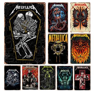 Tapety IC Skull Zespół Rock Cover Cover Znaki Tin Znaki tabliczki metalowe plakaty retro do pokoju muzyki home Cafe Wall Art Malownic J230224