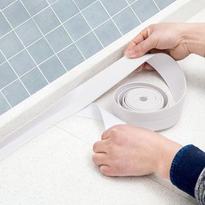 Naklejki ścienne łazienka prysznic zlewnia uszczelniające taśmę paska biała PVC samoprzylepna wodoodporna naklejka do salonu kuchennego