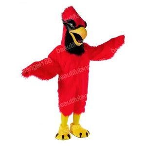 Halloween Red Birds Mascot Trajes de Alta Qualidade Tema de Desenho Animado Personagem Carnaval Unissex Adultos Tamanho Outfit Festa de Natal Terno para Homens Mulheres