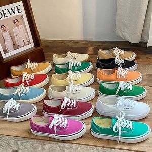 Slippers Casual flats canvas sneaker outdoor solid color shallow sports shoes Tennis female streetwear lace up vulcanize 231123