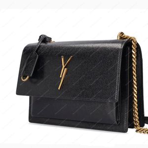 Luxus-Leder-Damenhandtasche, Metallkette, einzelne Schulter-Umhängetasche, Sacoche, Messenger-Taschen, Geldbörse 22906