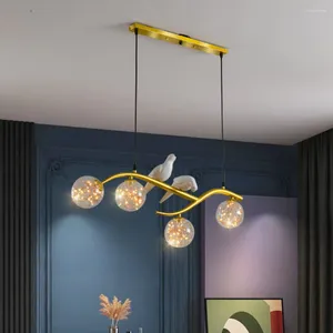Hängslampor kinesisk lång matsal ljuskrona modern minimalistisk atmosfärisk kreativ stjärnklar ljus