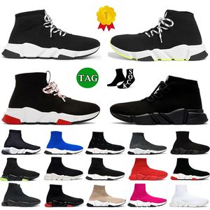 Original Paris Plataforma OG Meias Sapatos Designer Slip-on Speeds Treinadores Tripler Preto Branco Rosa Bege Noir Homens Mulheres Balenscaigs Luxus Bottes Sapatilhas Casuais