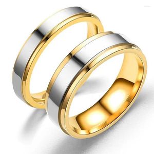 Cluster Rings Aroutty Stainless Steel Couples For Men Women Gold Wedding Bands Engagement Anniversary Lovers His And Hers Promise