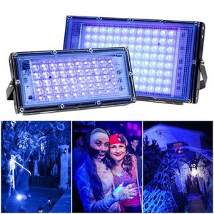 50W 100W LED UV Black Lights Stage Blacklight Ultraviolet Flood Effect Light for Halloween Xmas Dance DJ Disco Party Bar