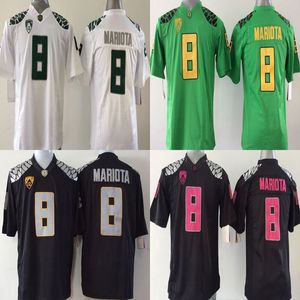 Ungdom #8 Marcus Mariota Custom College Oregon Ducks Jerseys White Black Green Kids Boys Size Customize American Football Wear Stitched Jersey Mix Order