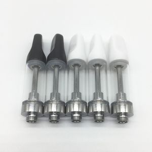 2ml Seramikler Vape Kartuşlar Siyah Beyaz Damla İpuçları 2.0ml Büyük Kapasite Atomizer Cam Boş Buhar Arabaları 510 İplik Kalın Yağ Seramik Bobin Kartuşu